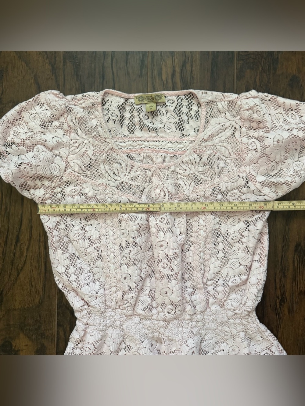 Nine West Vintage America Collection Light Pink Blouse Medium Lace Top - Picture 7 of 9